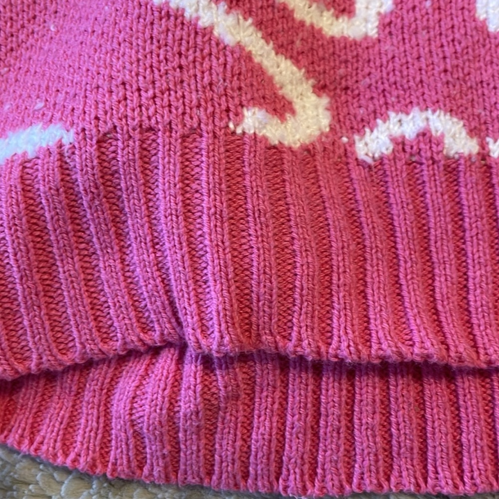 Pink Flower Cropped Sweater - Picture 3 of 6